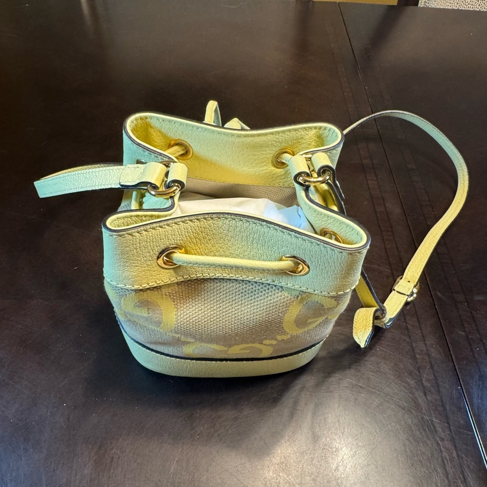 New Authentic Gucci GG Supreme Jumbo Logo Bucket Shoulder Bag - Picture 6 of 13